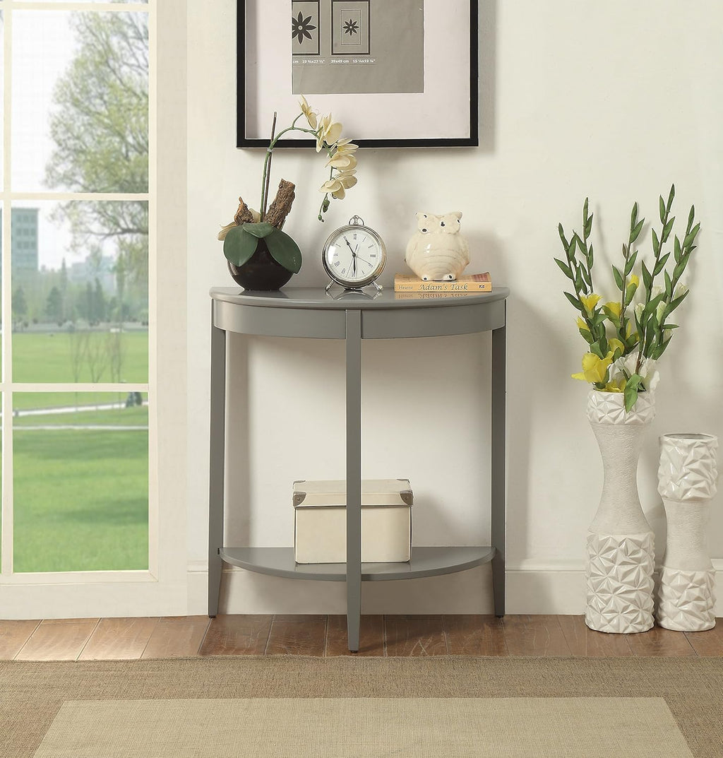 Justino Wooden Console Table with Bottom Shelf