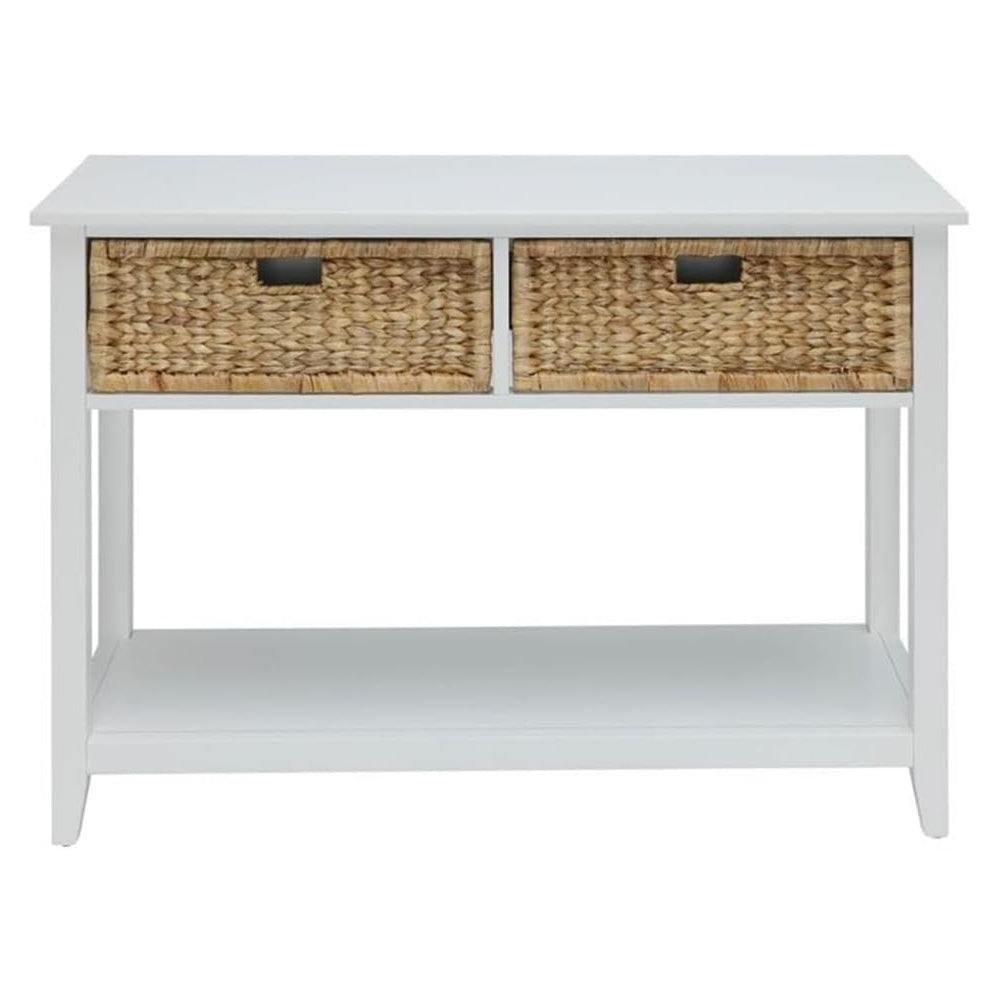 Flavius 2-Drawer Wooden Console Table 2 basket drawer with Open Shelf Space