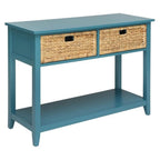 Flavius 2-Drawer Wooden Console Table 2 basket drawer with Open Shelf Space