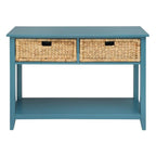 Flavius 2-Drawer Wooden Console Table 2 basket drawer with Open Shelf Space