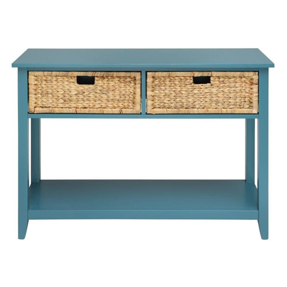 Flavius 2-Drawer Wooden Console Table 2 basket drawer with Open Shelf Space
