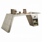 Brancaster Aluminum Patchwork Writing Desk - Modern Industrial Home Office Desk with Storage Acme Furniture