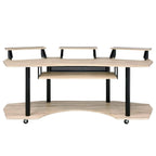 Eleazar Wooden 4-Shelf Music Recording Studio Desk in Natural Oak