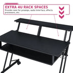 Suitor Wooden Top Music Recording Studio Desk with Keyboard Tray Black Acme Furniture