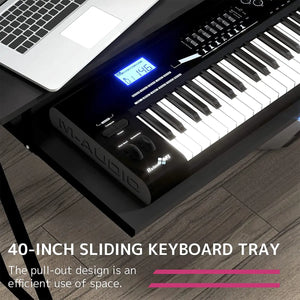 Suitor Wooden Top Music Recording Studio Desk with Keyboard Tray Black Acme Furniture