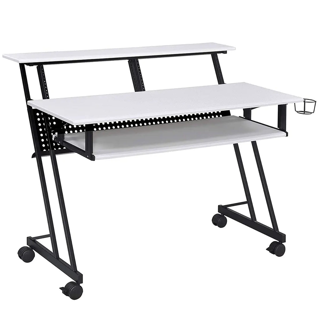 Suitor Wooden Top Music Recording Studio Desk in White Acme Furniture