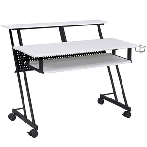 Suitor Wooden Top Music Recording Studio Desk in White Acme Furniture