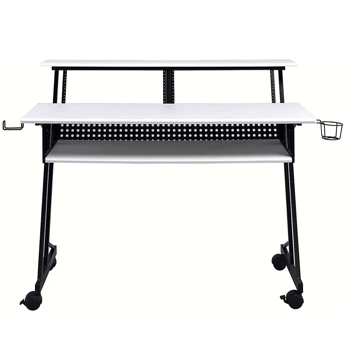 Suitor Wooden Top Music Recording Studio Desk in White Acme Furniture