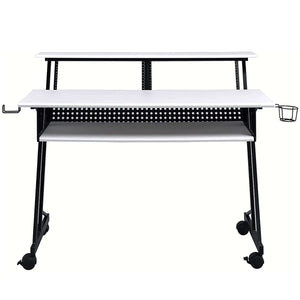 Suitor Wooden Top Music Recording Studio Desk in White Acme Furniture