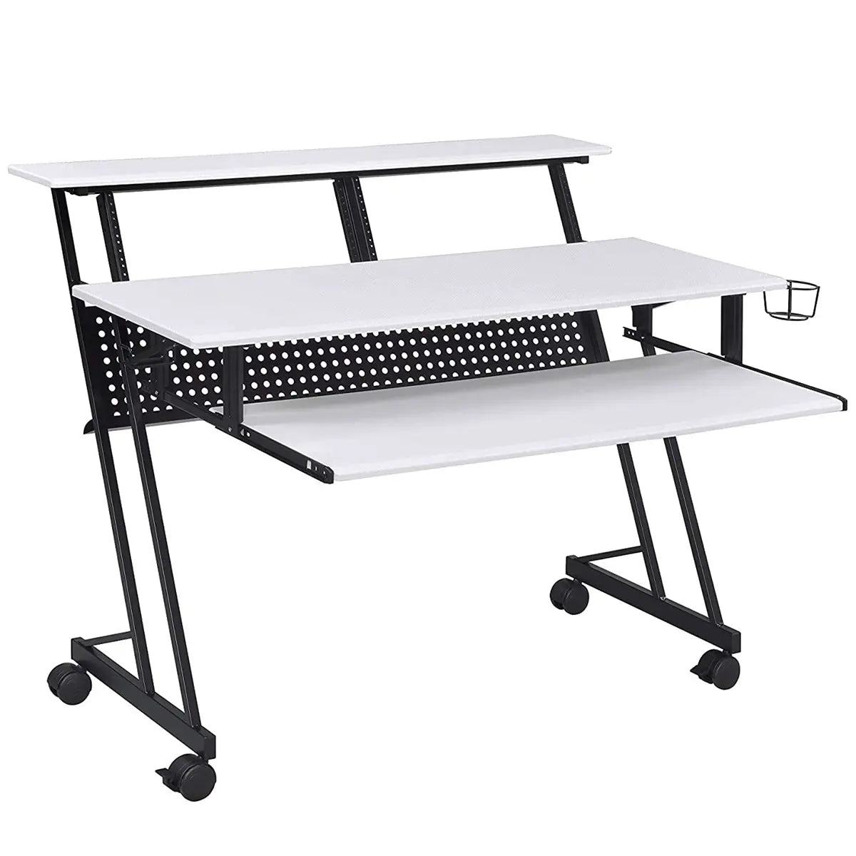 Suitor Wooden Top Music Recording Studio Desk in White Acme Furniture
