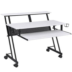 Suitor Wooden Top Music Recording Studio Desk in White Acme Furniture