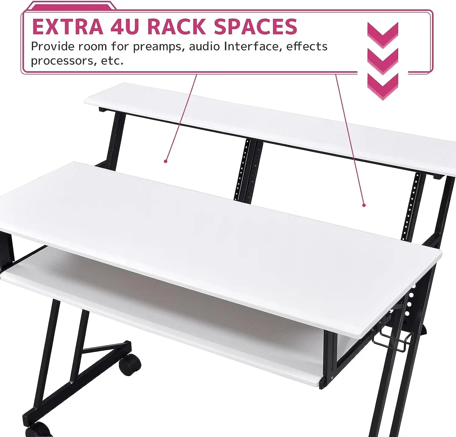Suitor Wooden Top Music Recording Studio Desk in White Acme Furniture