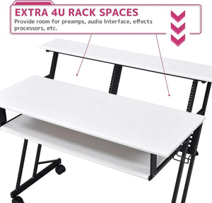 Suitor Wooden Top Music Recording Studio Desk in White Acme Furniture