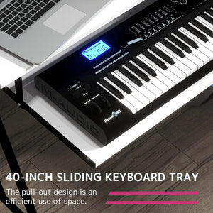 Suitor Wooden Top Music Recording Studio Desk in White Acme Furniture