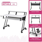 Suitor Wooden Top Music Recording Studio Desk in White Acme Furniture