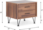 Deoss Wooden Rectangular 2-Drawer Nightstand with V Shaped Legs Acme Furniture