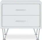 Deoss Wooden Rectangular 2-Drawer Nightstand with V Shaped Legs Acme Furniture