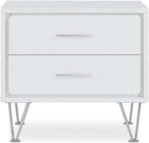 Deoss Wooden Rectangular 2-Drawer Nightstand with V Shaped Legs Acme Furniture