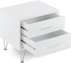 Deoss Wooden Rectangular 2-Drawer Nightstand with V Shaped Legs Acme Furniture