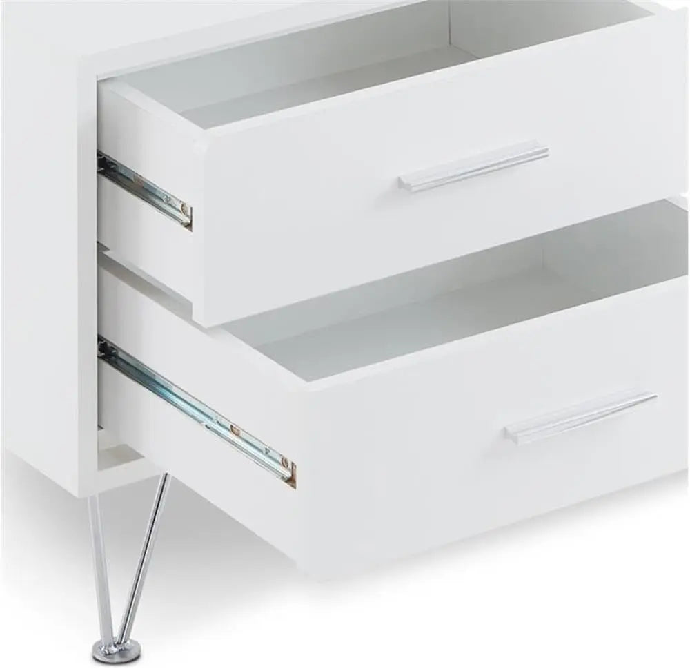 Deoss Wooden Rectangular 2-Drawer Nightstand with V Shaped Legs Acme Furniture