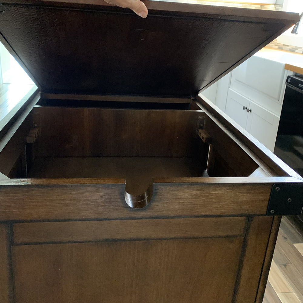 Kaif 3-Drawer Wooden Kitchen Cart with 3 Baskets in Distress Chestnut