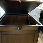 Kaif 3-Drawer Wooden Kitchen Cart with 3 Baskets in Distress Chestnut