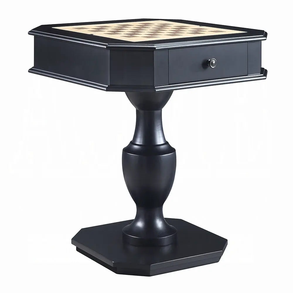 Bishop Game Table in Black Finish with 3-in-1 Reversible Game Tray Acme Furniture