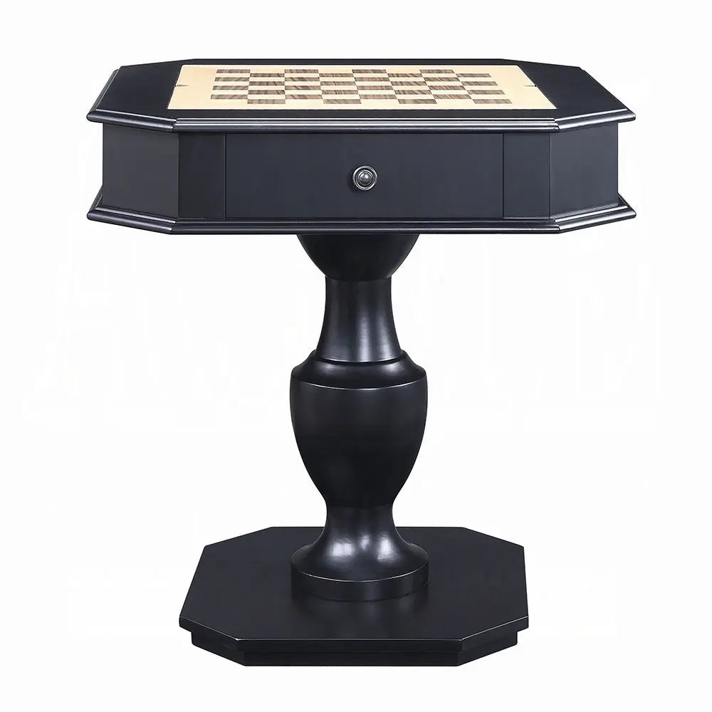 Bishop Game Table in Black Finish with 3-in-1 Reversible Game Tray Acme Furniture