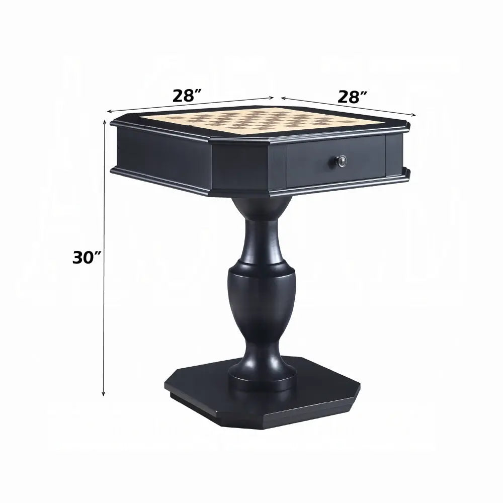 Bishop Game Table in Black Finish with 3-in-1 Reversible Game Tray Acme Furniture