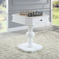 Bishop Game Table in White Finish with 3-in-1 Reversible Game Tray and Pedestal Base Acme Furniture
