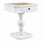 Bishop Game Table in White Finish with 3-in-1 Reversible Game Tray and Pedestal Base Acme Furniture