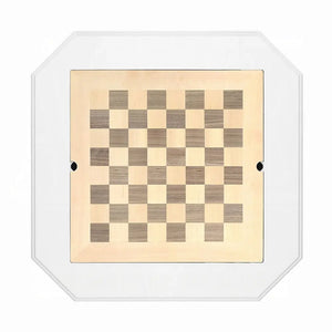 Bishop Game Table in White Finish with 3-in-1 Reversible Game Tray and Pedestal Base Acme Furniture