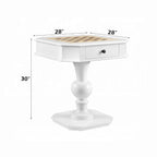 Bishop Game Table in White Finish with 3-in-1 Reversible Game Tray and Pedestal Base Acme Furniture