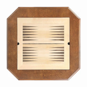 Bishop Game Table in Cherry Finish with 3-in-1 Reversible Game Tray and Fluted Pedestal Acme Furniture