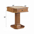 Bishop Game Table in Cherry Finish with 3-in-1 Reversible Game Tray and Fluted Pedestal Acme Furniture
