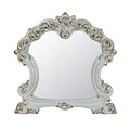 Baroque Bone White Arched Mirror - 47" with Scrolled Molding Trim Acme Furniture