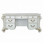 Baroque Bone White Vanity Desk - 65" with Scrolled Legs and Storage Drawers Acme Furniture