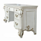 Baroque Bone White Vanity Desk - 65" with Scrolled Legs and Storage Drawers Acme Furniture