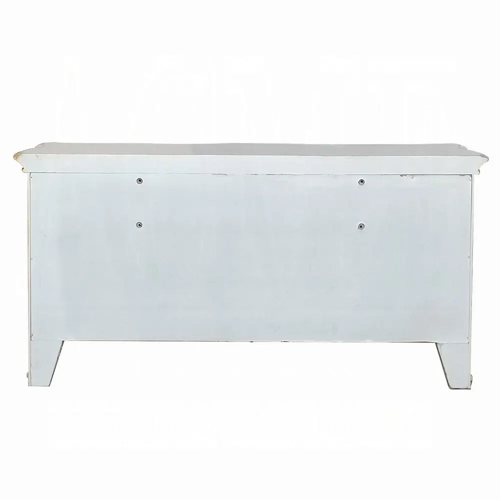 Baroque Bone White Vanity Desk - 65" with Scrolled Legs and Storage Drawers Acme Furniture