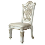 Baroque Bone White Dining Chair - Floral Backrest with Padded Seat and Tapered Legs Acme Furniture