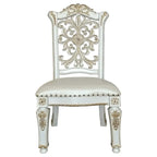 Baroque Bone White Dining Chair - Floral Backrest with Padded Seat and Tapered Legs Acme Furniture