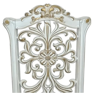 Baroque Bone White Dining Chair - Floral Backrest with Padded Seat and Tapered Legs Acme Furniture