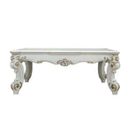 Baroque Bone White Coffee Table - Rectangular with Scrolled Legs and Decor Trim Acme Furniture