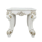 Baroque Bone White Side Table - Square with Scrolled Legs and Decor Trim Acme Furniture