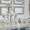 Baroque Bone White Side Table - Square with Scrolled Legs and Decor Trim Acme Furniture