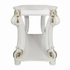 Baroque Bone White Sofa Table - 58" Rectangular with Scrolled Legs and Shelf Acme Furniture