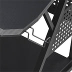 Music Desk Studio Recorder Producer Piano Table Keyboard Tray and Earphone Rack Metal and Wooden with Wheels