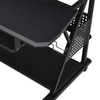 Music Desk Studio Recorder Producer Piano Table Keyboard Tray and Earphone Rack Metal and Wooden with Wheels