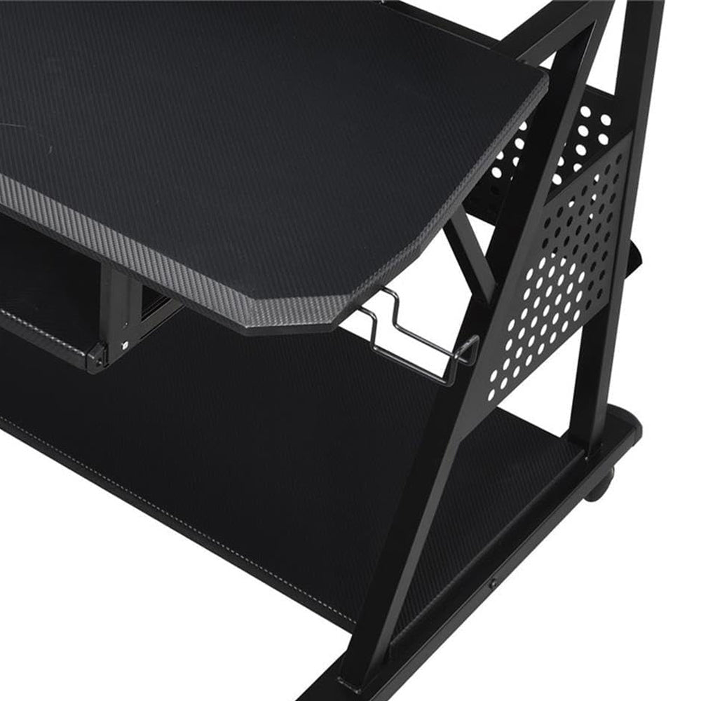 Music Desk Studio Recorder Producer Piano Table Keyboard Tray and Earphone Rack Metal and Wooden with Wheels