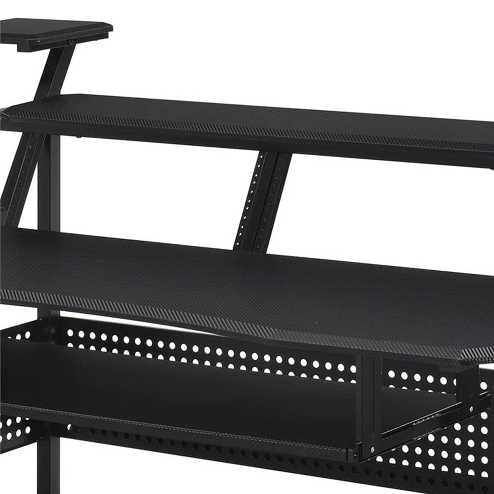 Music Desk Studio Recorder Producer Piano Table Keyboard Tray and Earphone Rack Metal and Wooden with Wheels